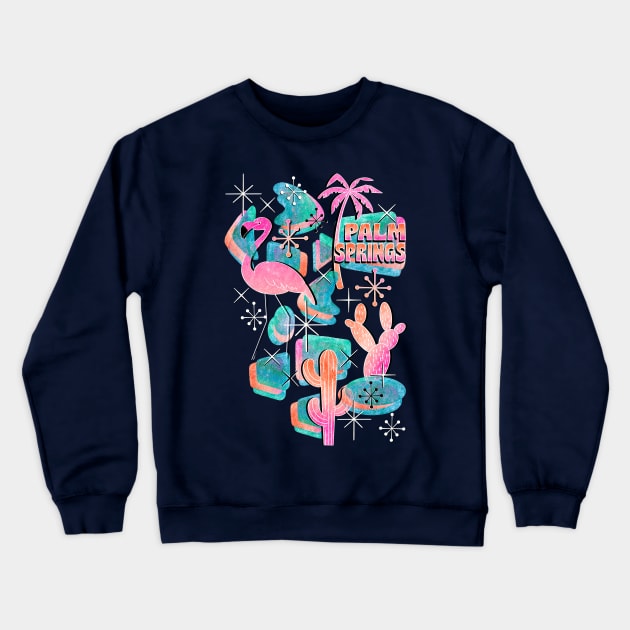 Retro Palm Springs Crewneck Sweatshirt by PerrinLeFeuvre